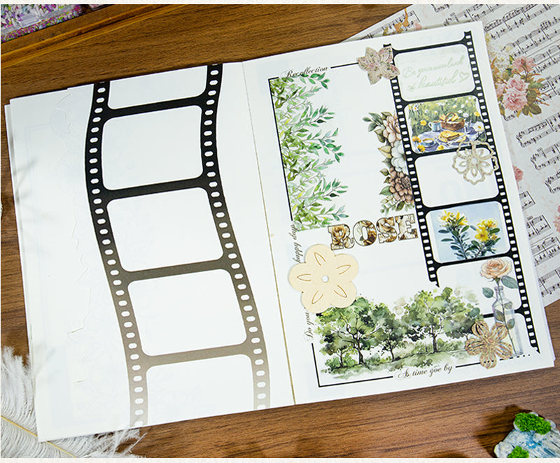 Green Vines and Floral Shadows · Scrapbook Journal