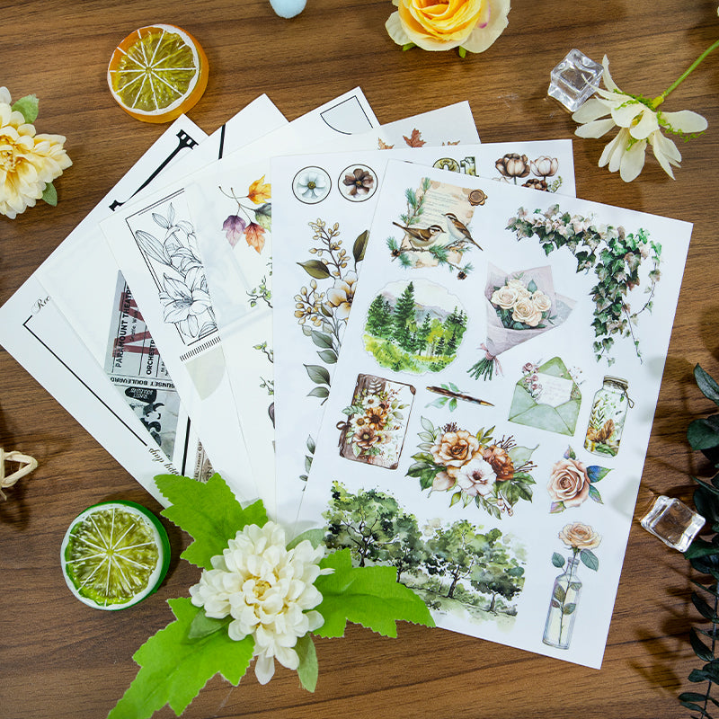 Green Vines and Floral Shadows · Scrapbook Journal