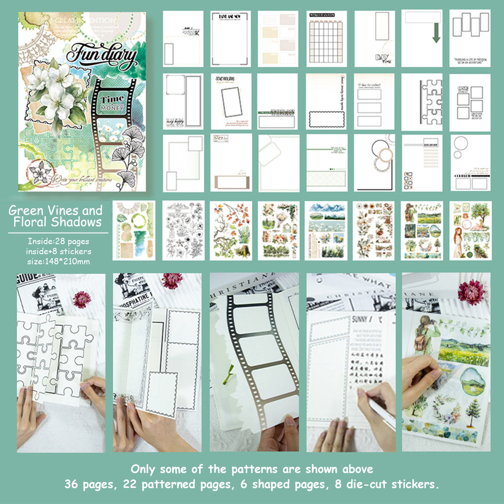 Green Vines and Floral Shadows · Scrapbook Journal