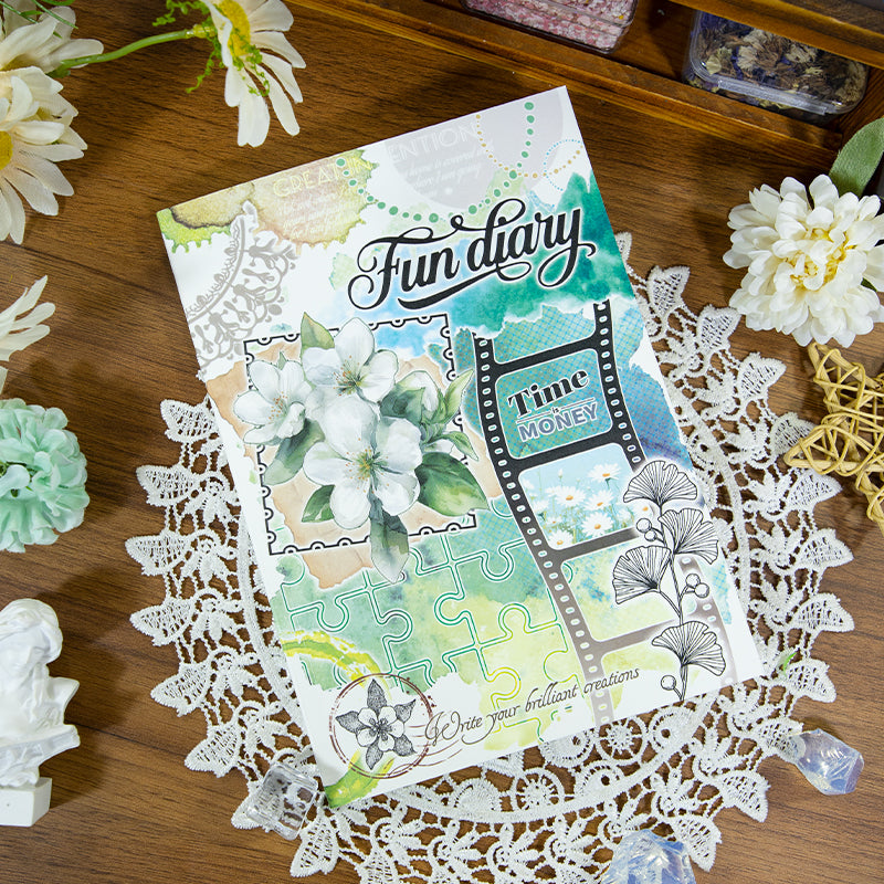 Green Vines and Floral Shadows · Scrapbook Journal