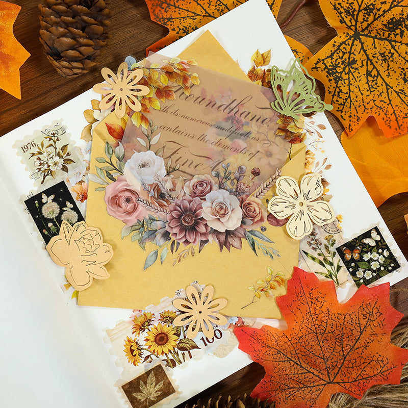 Vintage Floral Stamp Album · Special Oil · Pre-Cut · Washi Tape