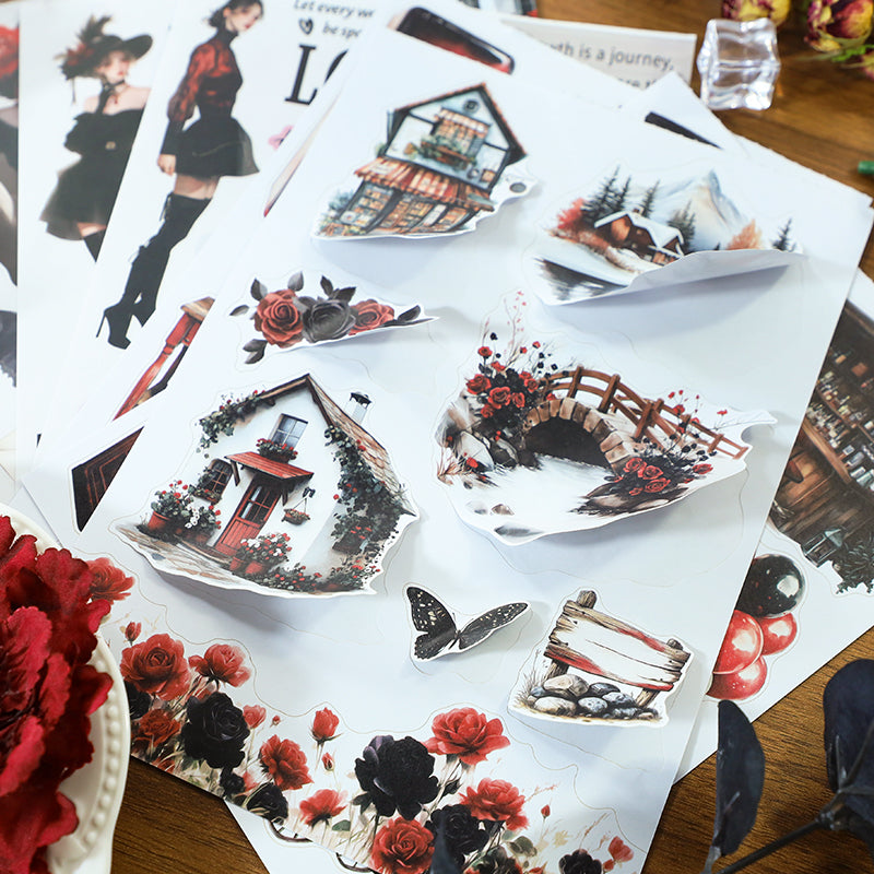 Midnight Rose · PET & Washi · Sticker & Paper Kit