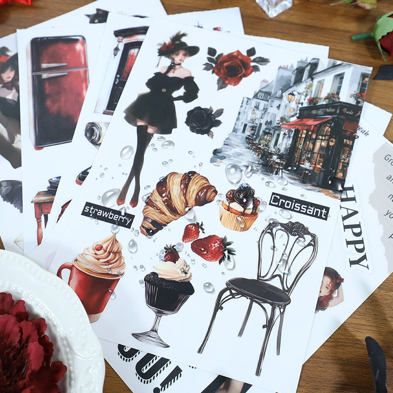 Midnight Rose · PET & Washi · Sticker & Paper Kit