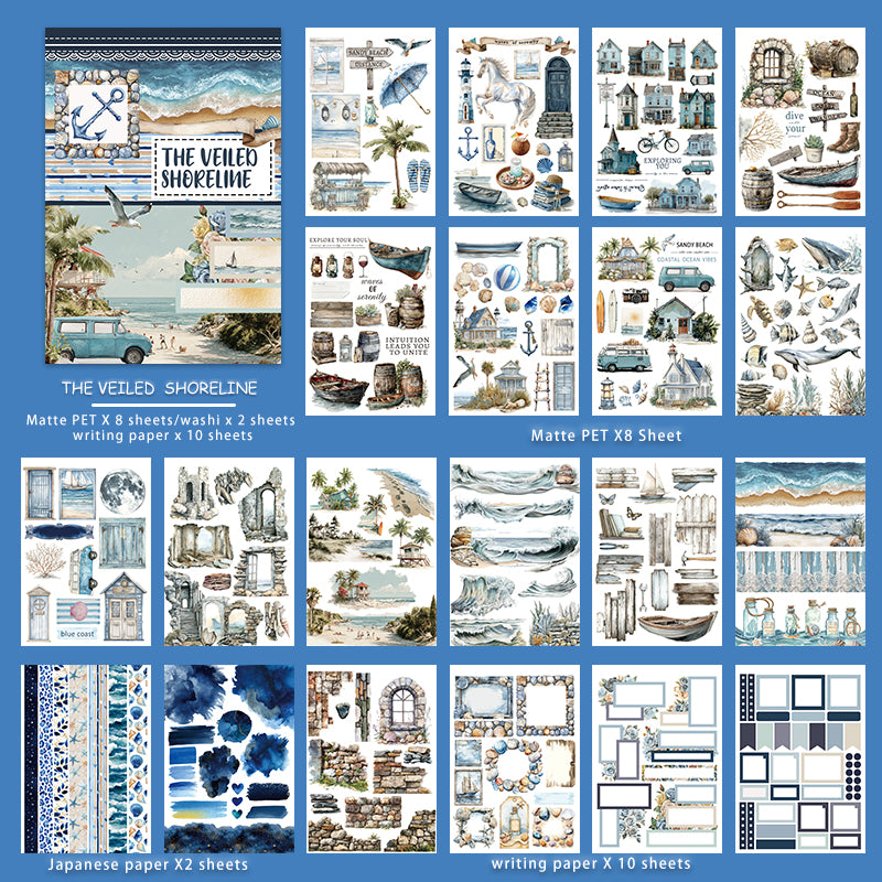 The Veiled Shoreline · PET & Washi · Sticker & Paper Kit